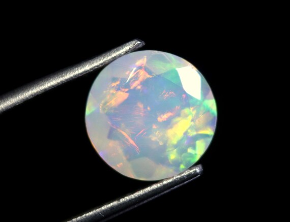 Natural Ethiopian Welo Opal: 1.60 CT Round Galaxy Fire Gemstone
