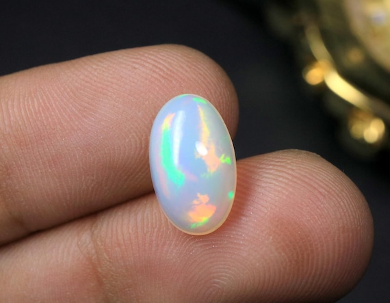 AAA Ethiopian Crystal Opal Oval Cabochon, 3.35 Carat October Birthstone Loose Gem for Jewelry