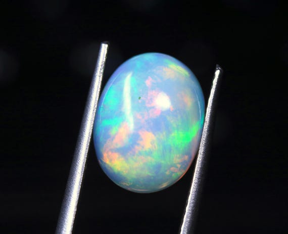 AAA Ethiopian Welo Opal, Oval Cabochon, Multi Fire Gemstone (13x9x4.80 MM)