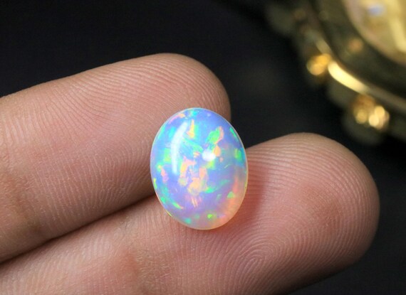 AAA Natural Oval Shape Ethiopian Welo Opal Cabochon, Loose Gemstone, October Birthstone