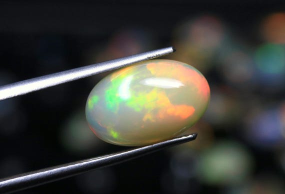 3.25 CT Ethiopian Welo Opal Cabochon: Multi Fire Gemstone