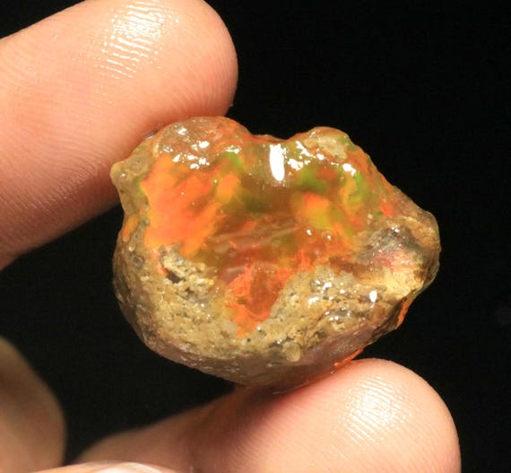 Ethiopian Opal Rough Gemstone: 43 Carat Natural Crystal, 27x20x17mm