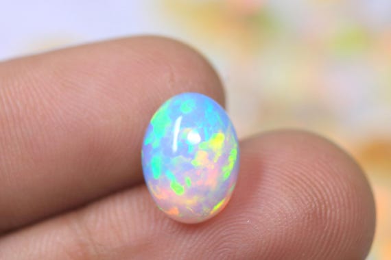 Ethiopian Welo Opal Cabochon, 2.75 Carat AAA++ Natural Fire Opal Loose Gemstone For Jewelry