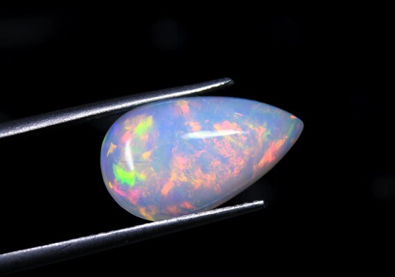 Ethiopian Welo Opal Cabochon: 4.40 CT Pear Shape Loose Gemstone