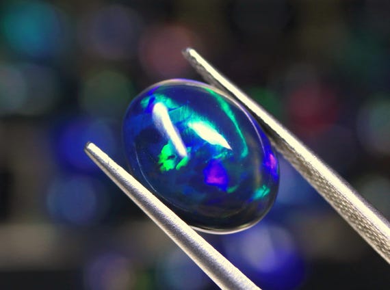 3.25 CT Ethiopian Welo Opal Cabochon: Black Opal Gemstone, October Birthstone