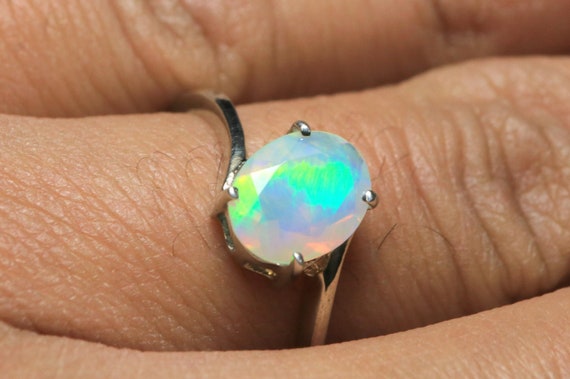 Ethiopian Opal Ring: Handmade Sterling Silver Statement Jewelry
