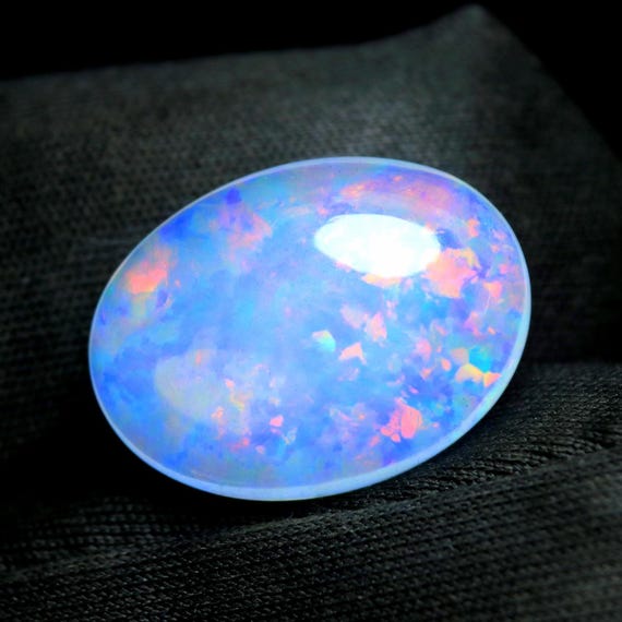 Welo Opal Cabochon: 8.45 Ct Galaxy Fire Opal, Oval Gemstone