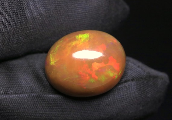 Ethiopian Opal Cabochon: 14.50 CT Brown Loose Gemstone For Jewelry, October Birthstone (18.60x15.50x11.30 MM)