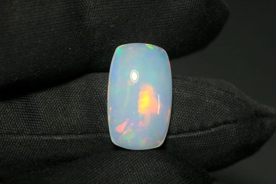 Ethiopian Opal Cabochon: 6.45 CT Cushion Shape Multi-Fire Gemstone
