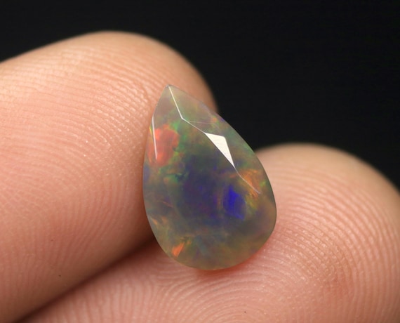 Rare Ethiopian Opal Cut Gemstone 1.15 Carat Natural Welo Fire Opal Faceted Stone