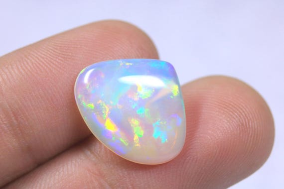 AAA Quality Heart Opal Cabochon: 5.70 Carat Natural Galaxy Fire Ethiopian Opal Jewelry Stone