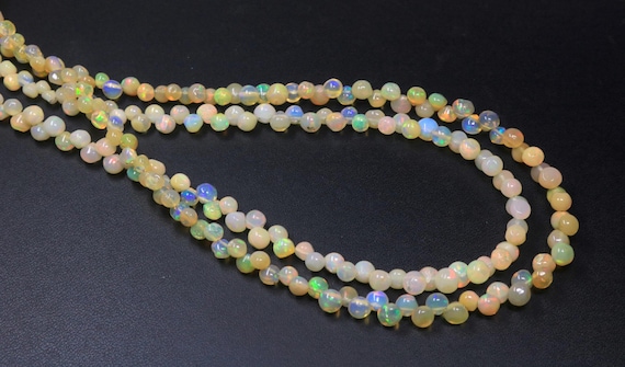Ethiopian Opal Smooth Onion Beads: Welo Fire Opal, 4-5 mm Sizes, Minimalist Jewelry Making