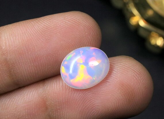 AAA+ Natural Oval Shape Ethiopian Welo Opal Cabochon, Multi Fire Loose Gemstone For Jewelry