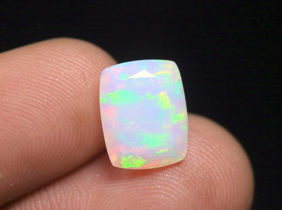 Baguette Ethiopian Opal Gemstone: 2.95 CT Natural Multi Fire Opal Loose Stone Jewelry Making