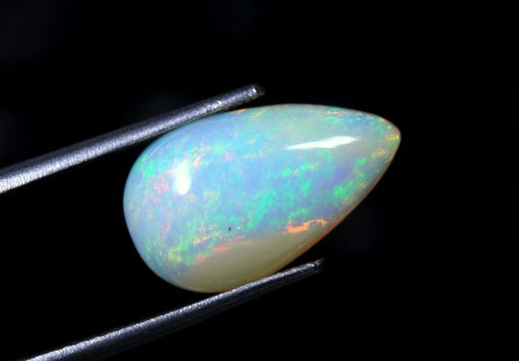Ethiopian Welo Opal Cabochon: 3.50 CT Pear Shape Loose Gemstone