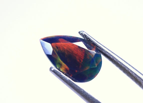 Ethiopian Welo Opal: 1.15 CT Pear Cut Rainbow Gemstone