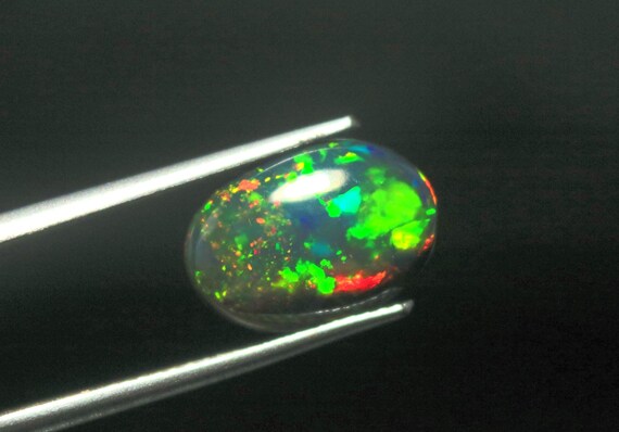 AAA Ethiopian Black Opal Cabochon: 2.05 CT Galaxy Fire Welo Stone