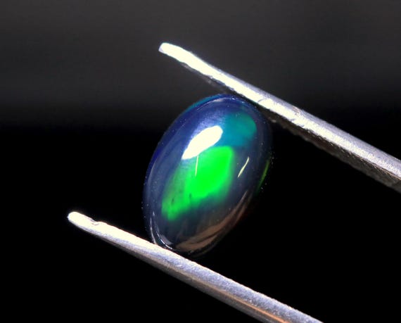 Rainbow Ethiopian Black Opal Cabochon: 1.90 CT Welo Opal Stone, AAA Grade