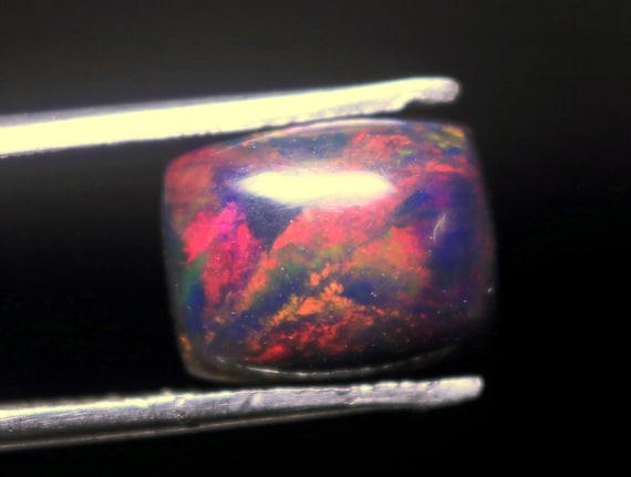Fire Ethiopian Opal, Cushion Cabochon, October Birthstone
