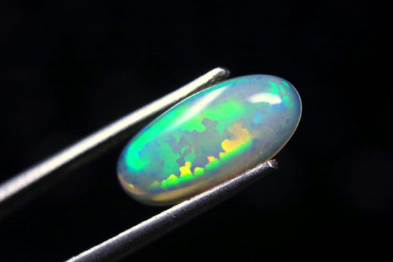 Ethiopian Honeycomb Opal Cabochon: Oval 1.40 CT Gemstone for Jewelry (13x6.40x3.20 MM)