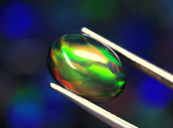 Ethiopian Black Opal Cabochon: AAA Grade Welo Opal Gemstone, 3.15 CT