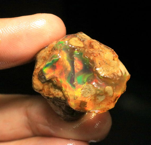 Ethiopian Welo Fire Opal Rough, Natural Crystal, 29 Carat