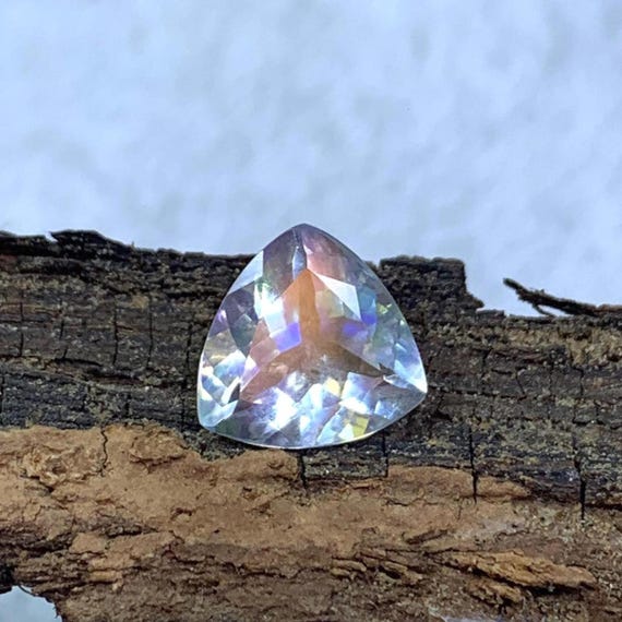 Trillion Cut Rainbow Moonstone Madagascar Loose Gemstone Jewelry Making Supply, June Birthstone Gift