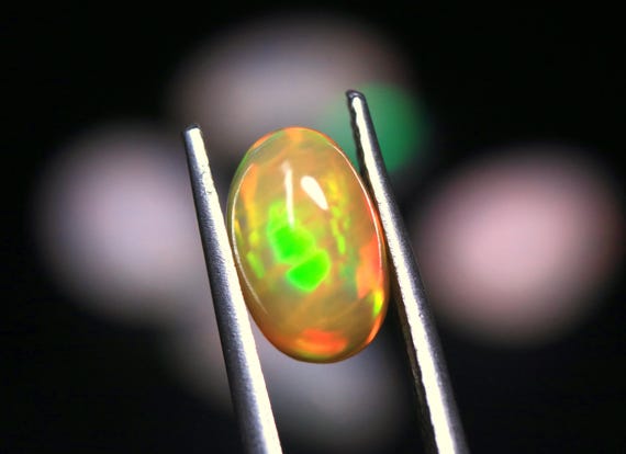 Ethiopian Fire Opal Cabochon, Oval Shape, 1.80 CT Natural Yellow Gemstone