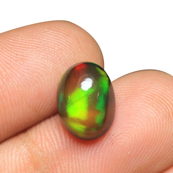 Natural Ethiopian Black Opal Cabochon, Oval Shape, 3.50 CT, Jewelry Making (10.60x8.60x6.60 MM)
