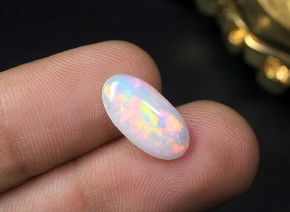 AAA Natural Oval Shape Ethiopian Welo Opal Cabochon, Loose Gemstone, October Birthstone