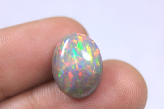 Natural Black Opal Cabochon: 5.90 Carat Rare Multi Fire Ethiopian Opal Gemstone for Jewelry