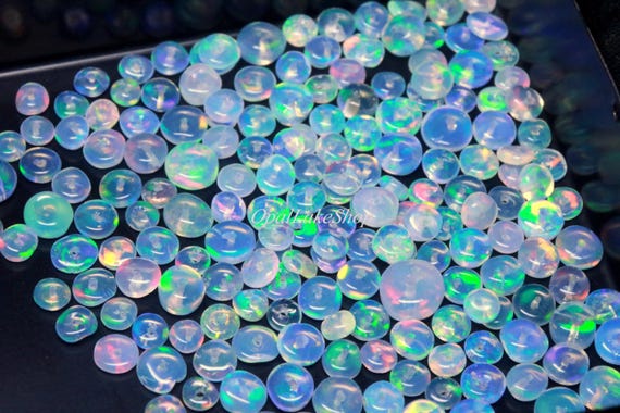 Ethiopian Welo Opal Beads: 3-5mm Rondelle Gemstone, Multi-Flash Fire