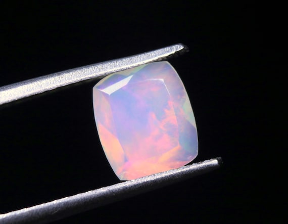 0.70 CT Welo Opal Gemstone: Cushion Cut Ethiopian Opal, 7.30x6.30x3.60 MM