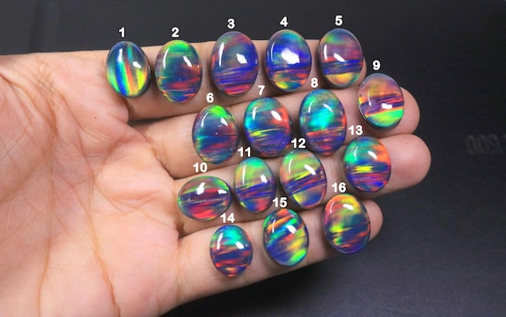 Aurora Opal Loose Gemstone, Multi Color Fire Cabochon for Jewelry Making, Choose Your Piece