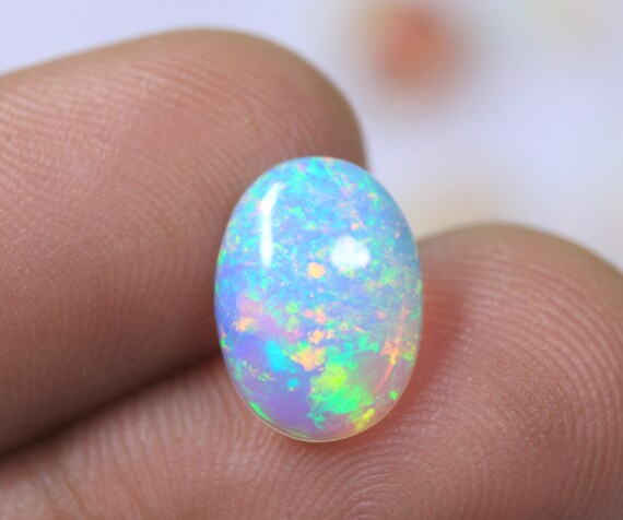 Genuine Opal Cabochon: 2.00 CT Pin Fire Ethiopian Opal Loose Jewelry Gemstone, October Birthstone