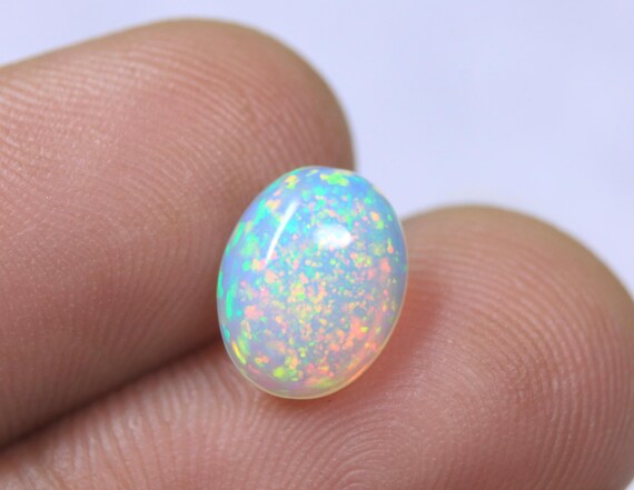 1.70 Carat Oval Natural Pin Fire Ethiopian Opal Loose Cabochon Gemstone For Jewelry Making