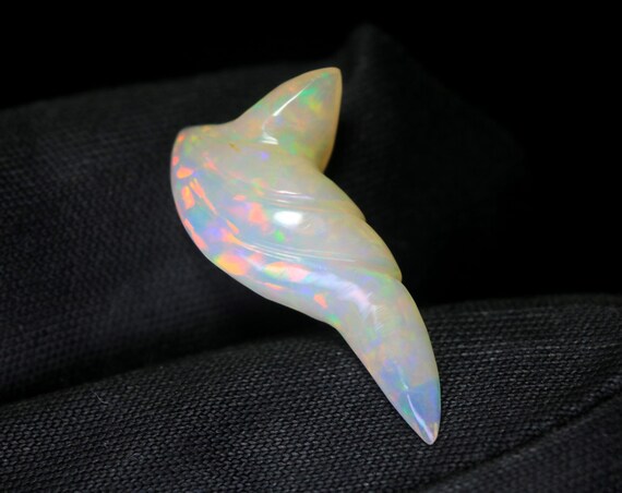 AAA Ethiopian Welo Opal Stone, Carved Fire Opal Gemstone, 3.20 CT