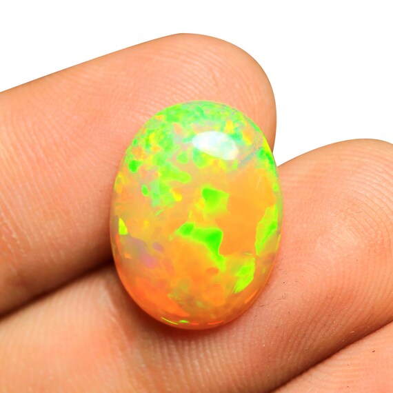 AAA Ethiopian Opal Cabochon: Natural Gemstone for Jewelry (6.30 CT, 17.50x13.20x5.50 MM)