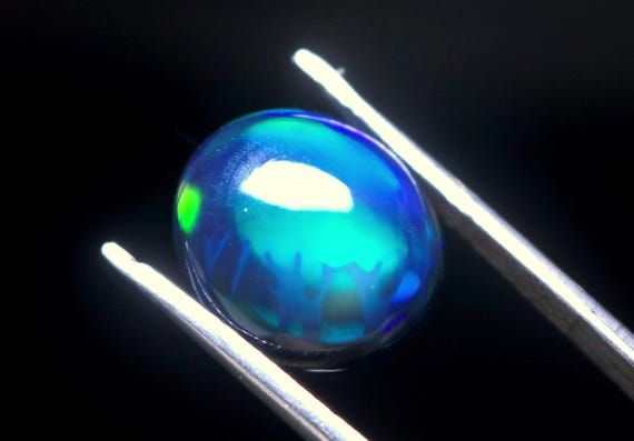 5.20 CT Ethiopian Welo Opal Cabochon: Oval Black Opal Gemstone, 13x11.50mm