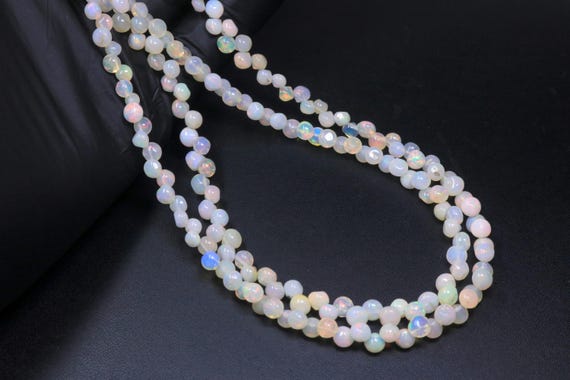 Ethiopian Fire Opal Smooth Onion Beads: Welo Opal, 4-5 mm bead Sizes, Minimalist Jewelry