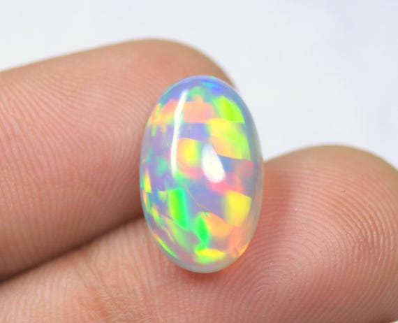 Natural Ethiopian Welo Opal Cabochon, 5 CT Fancy Crystal Gemstone