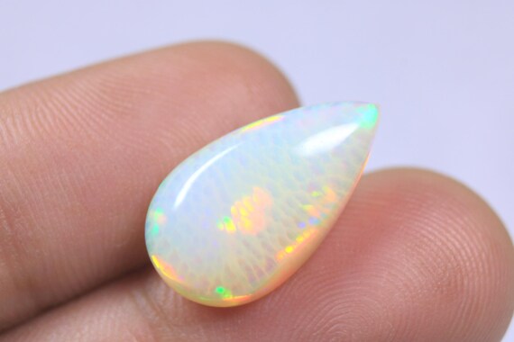 Honeycomb Welo Opal Loose Cabochon: 6.25 Carat Natural Rare Ethiopian Opal Gemstone for Jewelry