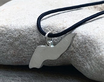 Ikaria Island Necklace Silver Pendant - Ikaria Jewelry - Adjustable Lacing - Ικαρία Ασημένιο Κολιέ by Kleo Xirou