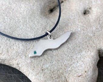 Ikaria Pendant with Stone - Karkinagri - Ikaria Island Silver Zircon Necklace - Ikaria Jewelry - Ικαρία Κολιέ Ζιρκόν by Kleo Xirou