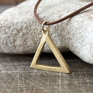 Gold FIRE Alchemy Pendant/Aries Leo Sagittarius Sign/Gold-Plated Silver Alchemical Symbol