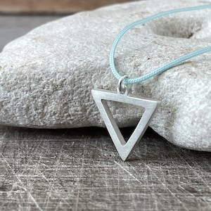 WATER NECKLACE - Silver Alchemy Water Symbol - Nature Elements Pendant