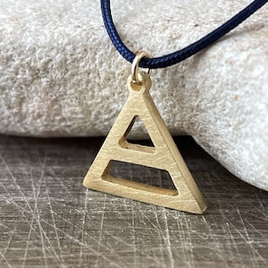 Gold AIR Alchemy Necklace/Gemini, Libra and Aquarius/Gold-Plated Alchemical Silver Pendant
