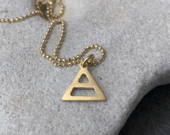 Gold Alchemy AIR Sign - Gold Alchemy Element - Libra Gemini Aquarius - Small Gold Pendant