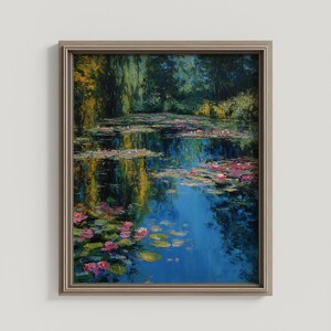 Water Lily Pond Print: Impressionist Landscape Art (Digital Download)