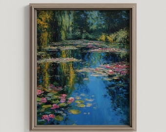 Water Lily Pond Print: Impressionist Landscape Art (Digital Download)